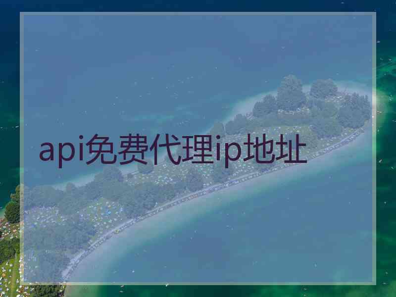 api免费代理ip地址 api免费代理ip地址