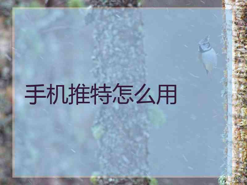 手机推特怎么用