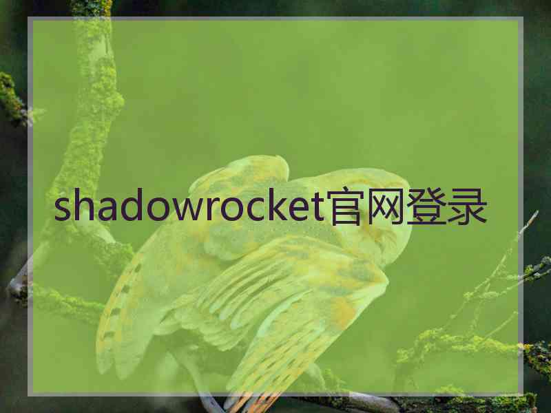 shadowrocket官网登录