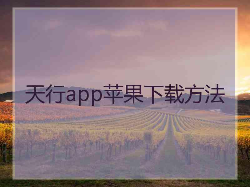 天行app苹果下载方法