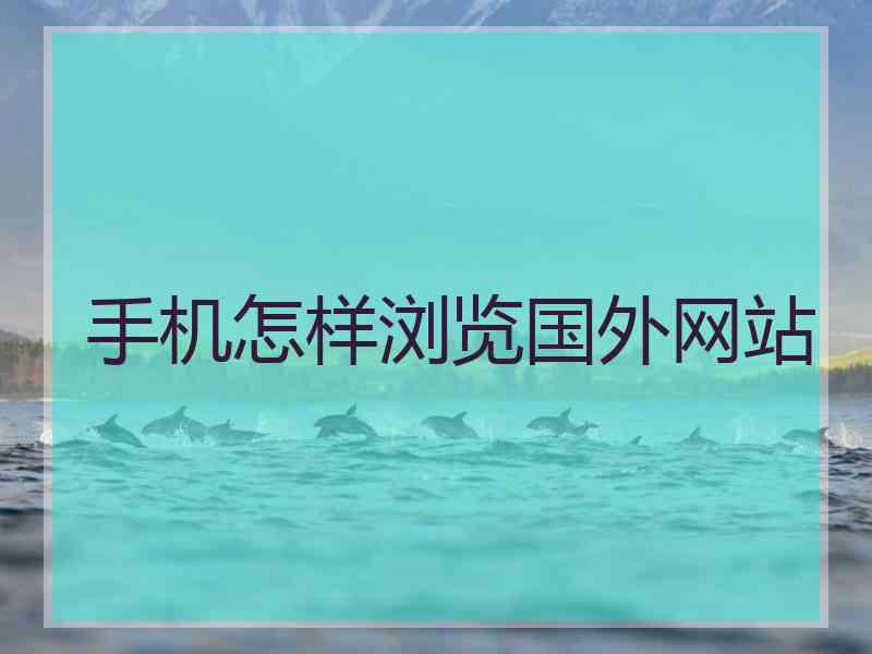 手机怎样浏览国外网站